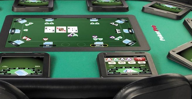 pokertek pokerpro elecronic poker table on a cruise ship